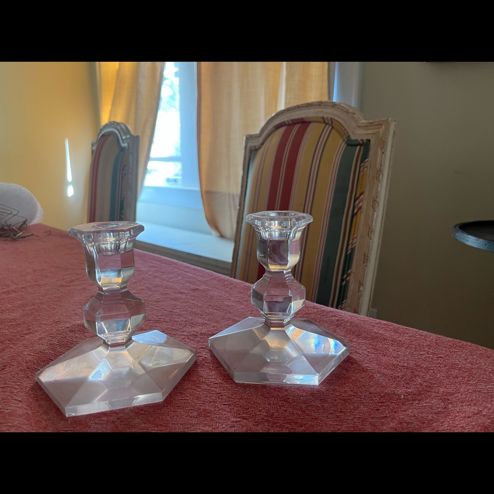 Glass candlesticks